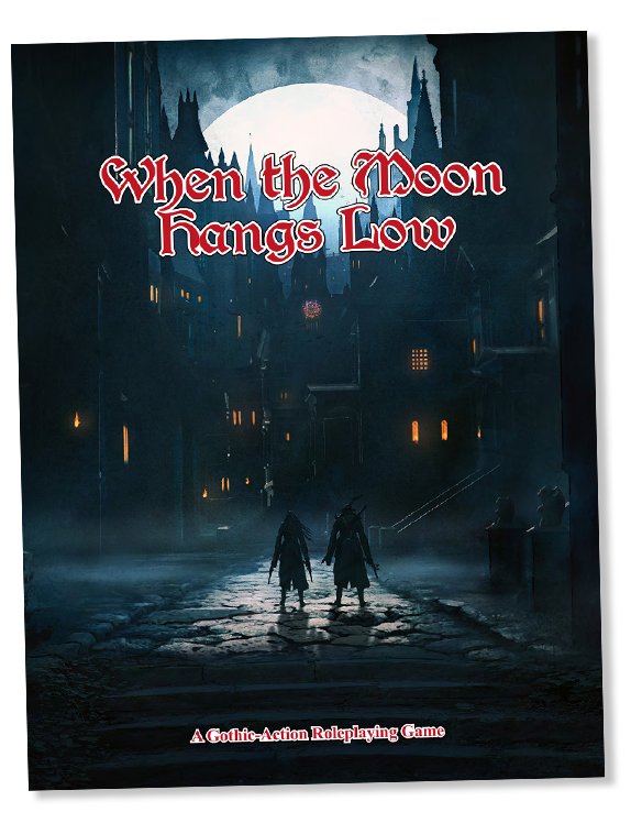 An image of the When the Moon Hangs Low RPG rulebook